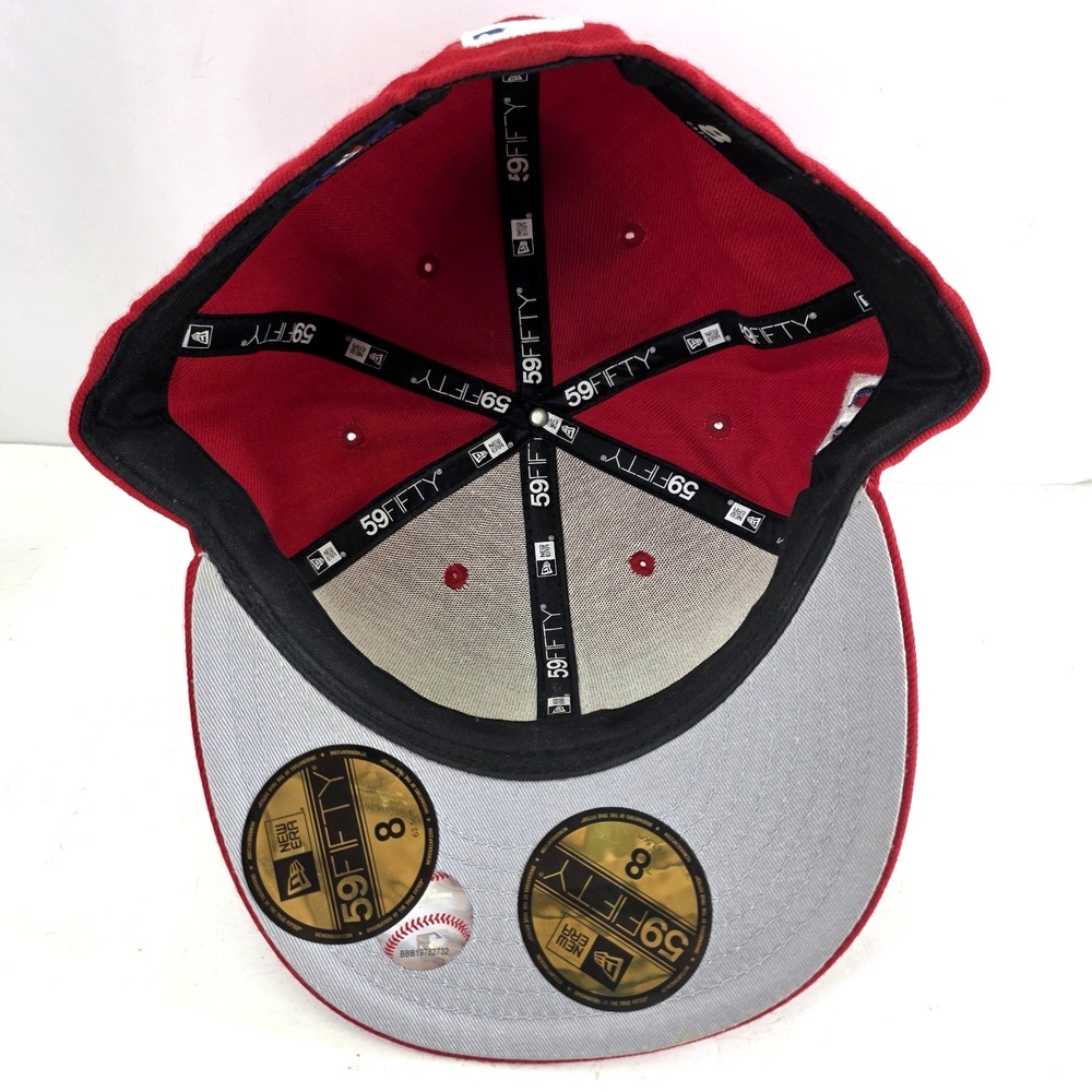 Texas Rangers Red Snapback Hat Texas State Outline Adult Size 8, MLB New Era 59 - Picture 8 of 12